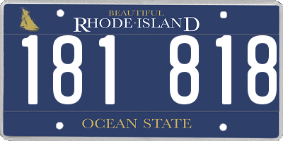 RI license plate 181818
