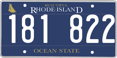 RI license plate 181822
