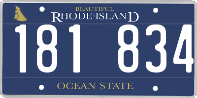 RI license plate 181834
