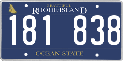 RI license plate 181838