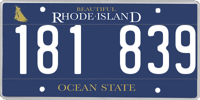 RI license plate 181839