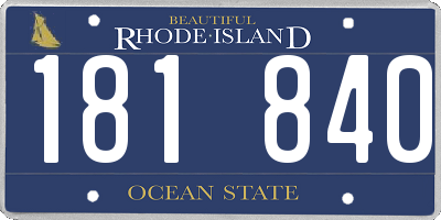 RI license plate 181840