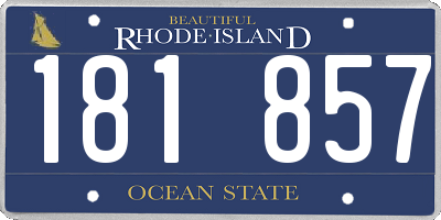 RI license plate 181857