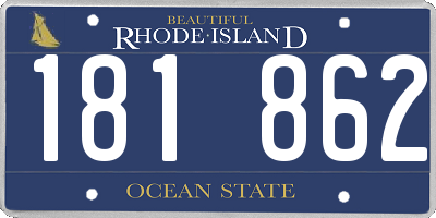 RI license plate 181862