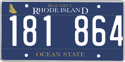 RI license plate 181864