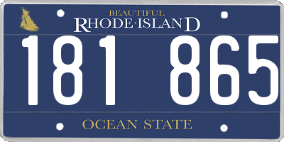 RI license plate 181865