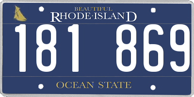 RI license plate 181869