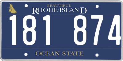 RI license plate 181874
