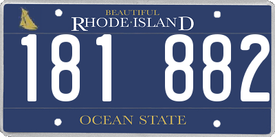 RI license plate 181882