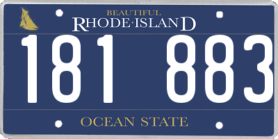 RI license plate 181883