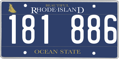 RI license plate 181886