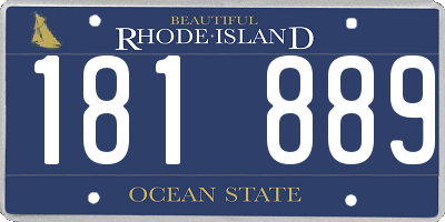 RI license plate 181889