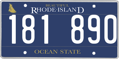 RI license plate 181890