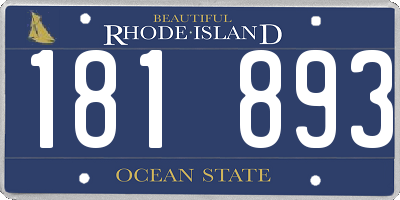 RI license plate 181893