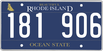 RI license plate 181906
