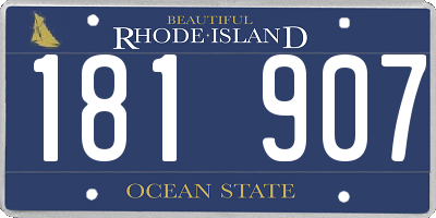 RI license plate 181907