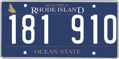 RI license plate 181910