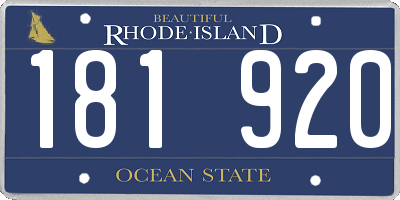 RI license plate 181920