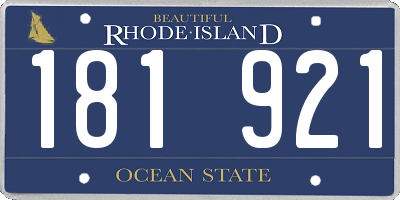 RI license plate 181921
