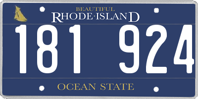 RI license plate 181924