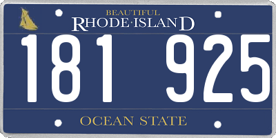 RI license plate 181925