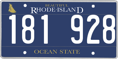 RI license plate 181928
