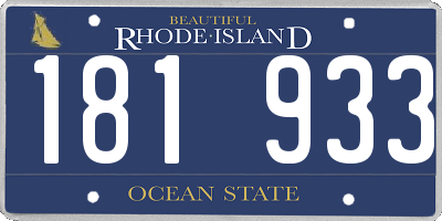 RI license plate 181933