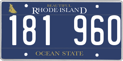 RI license plate 181960