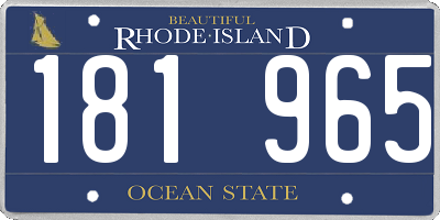 RI license plate 181965