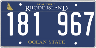 RI license plate 181967