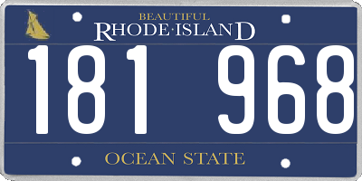 RI license plate 181968