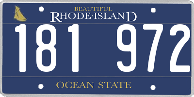 RI license plate 181972