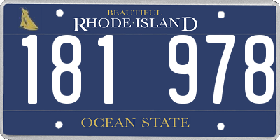 RI license plate 181978