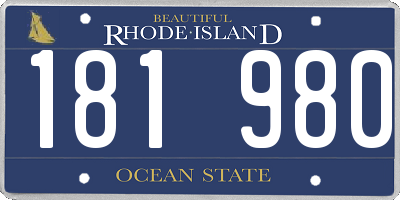 RI license plate 181980
