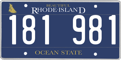 RI license plate 181981