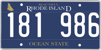 RI license plate 181986