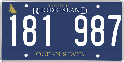RI license plate 181987