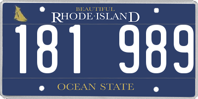 RI license plate 181989