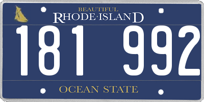 RI license plate 181992