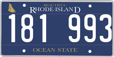 RI license plate 181993