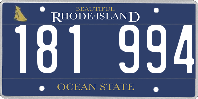 RI license plate 181994