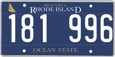RI license plate 181996
