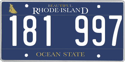 RI license plate 181997