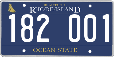 RI license plate 182001