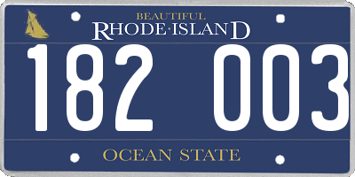 RI license plate 182003