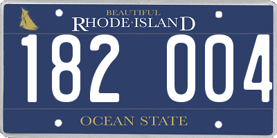 RI license plate 182004