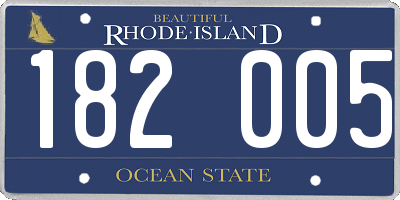 RI license plate 182005