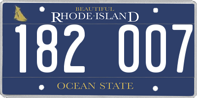 RI license plate 182007