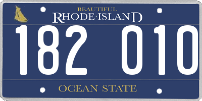 RI license plate 182010