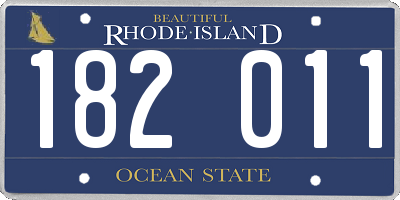 RI license plate 182011